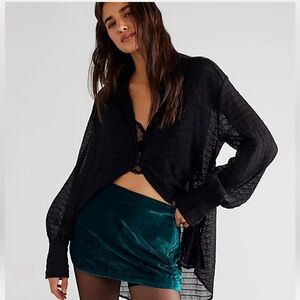 Free People Analese Velvet Mini Skirt